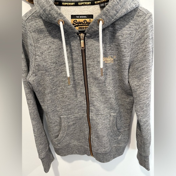 NWOT- WOMANS SUPERDRY ORANGE LABEL ELITE ZIP UP HOODIE - Picture 3 of 9